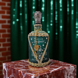 Elegant Decorated Don Ramon Green Tequila Bottle