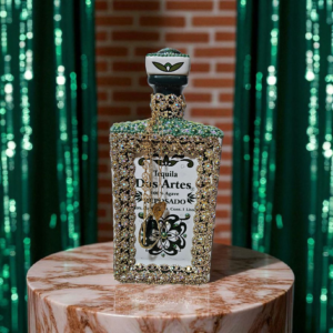 Decorated Green Dos Artes Tequila Bottle