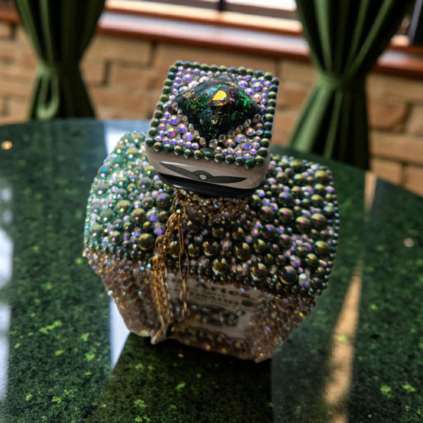 Decorated Green Dos Artes Tequila Bottle - Image 4