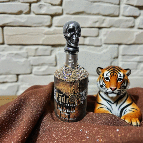 Elegant Decorated Padre Tequila Bottle