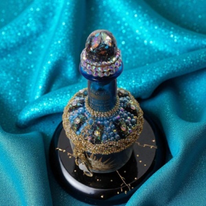 Alternative view of Decorated Blue Cabo Wabo Tequila Bottle