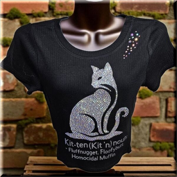Kit-ten Ladies Rhinestone Top