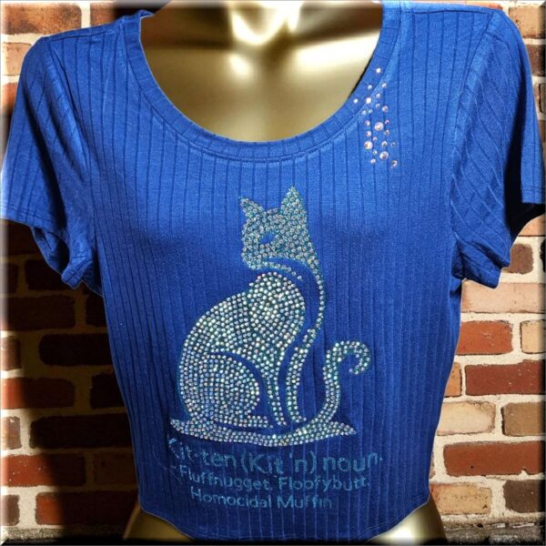 Kit-ten Ladies Rhinestone Top - Image 3