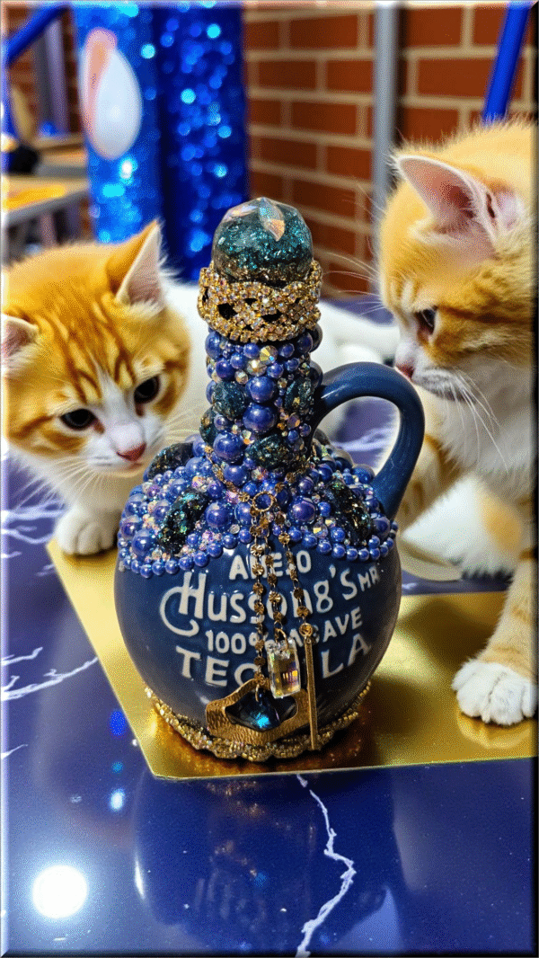 Hussong Tequila Bottle - Blue - Image 4