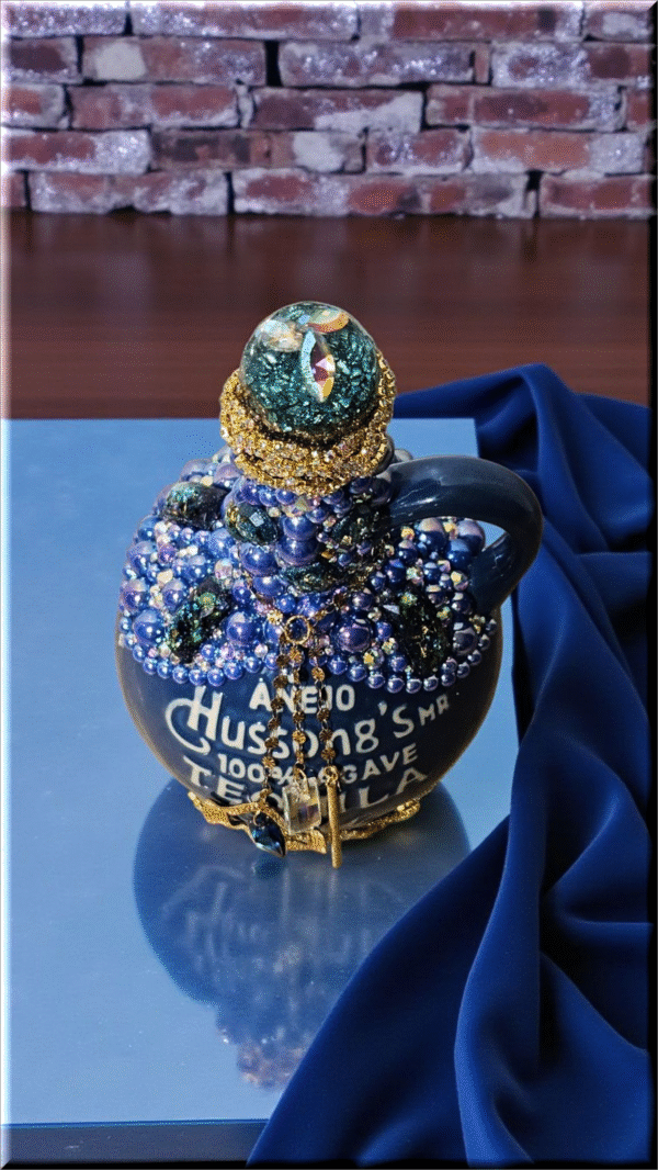 Hussong Tequila Bottle - Blue - Image 3