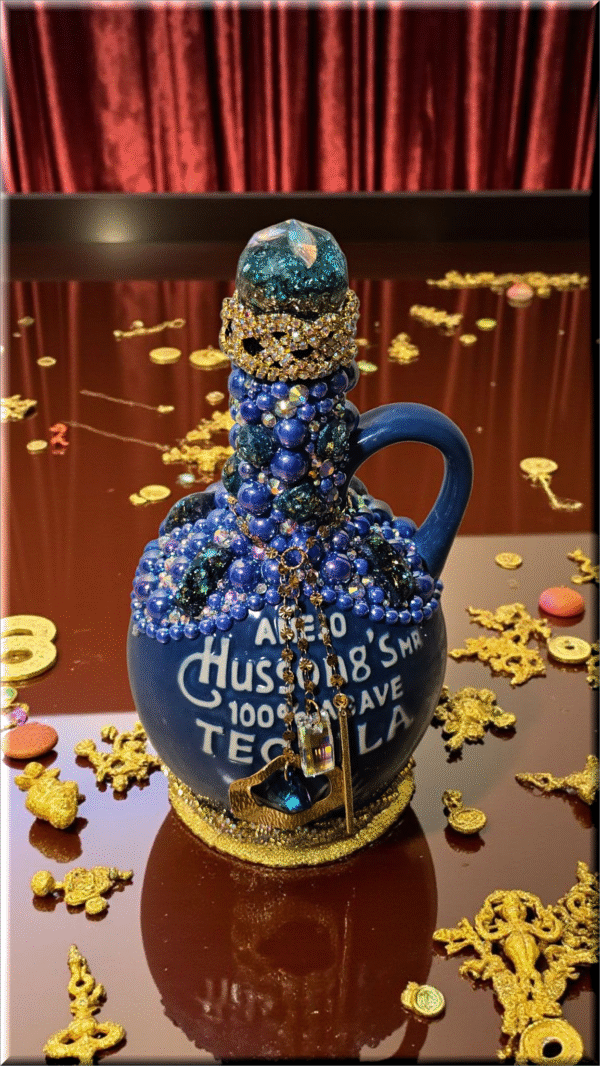 Hussong Tequila Bottle - Blue - Image 2