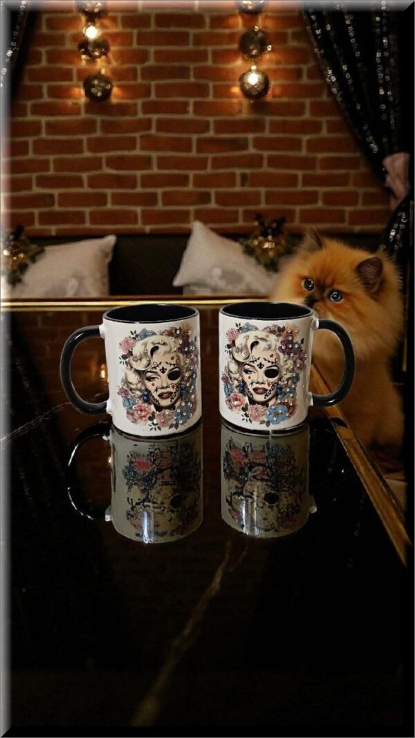 Elegant Rhinestone Dia de las Muertas Coffee Mugs - Image 4