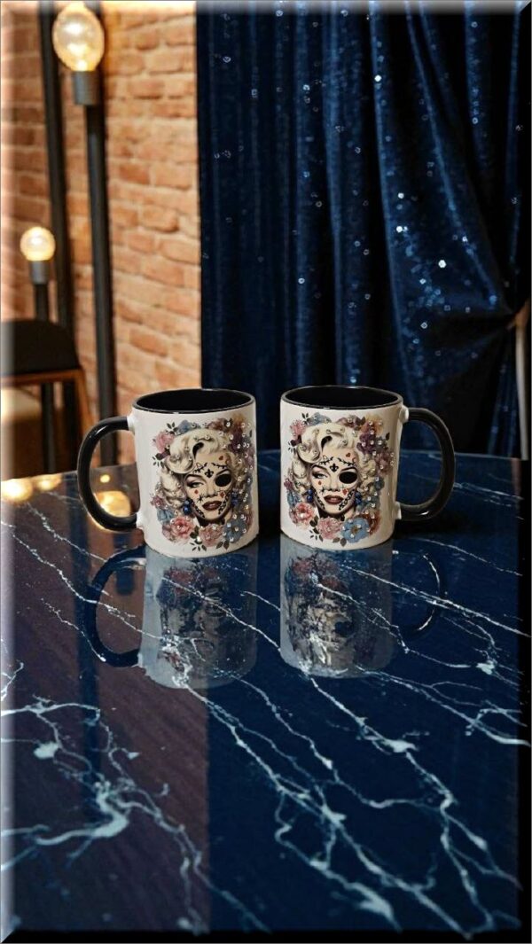 Elegant Rhinestone Dia de las Muertas Coffee Mugs - Image 3