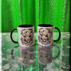 Alternative view of Elegant Rhinestone Dia de las Muertas Coffee Mugs