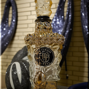 Mi Familia Flores Golden Tequila Bottle