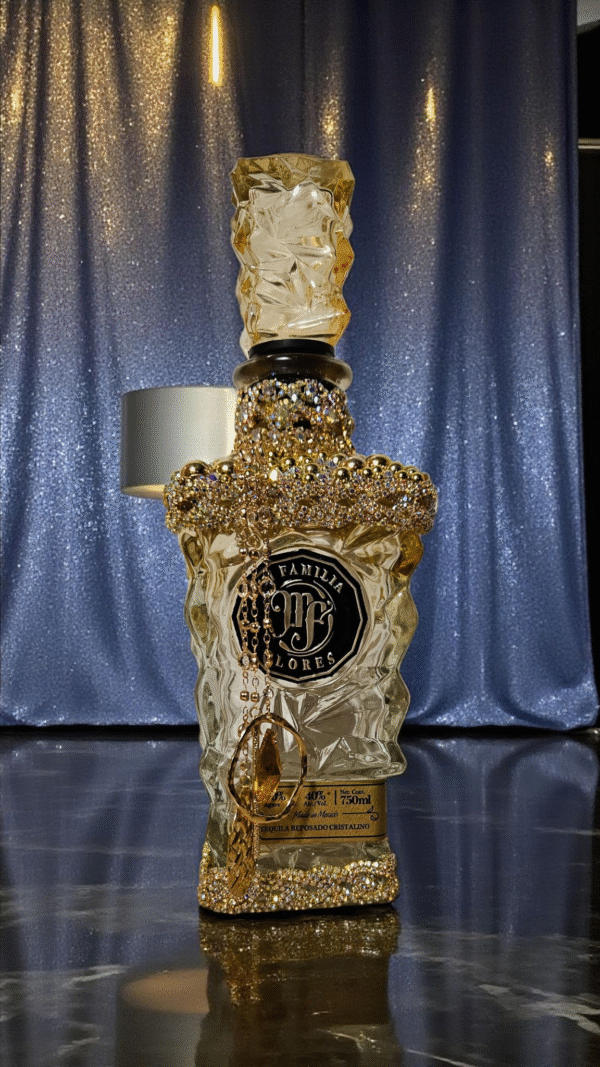 Mi Familia Flores Golden Tequila Bottle - Image 5