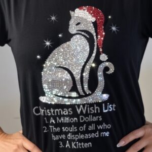 Alternative view of Holiday Kitten Rhinestone Top