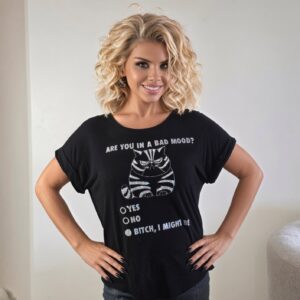 Alternative view of Are you in a Bad Mood - Ladies Rhinestone Top